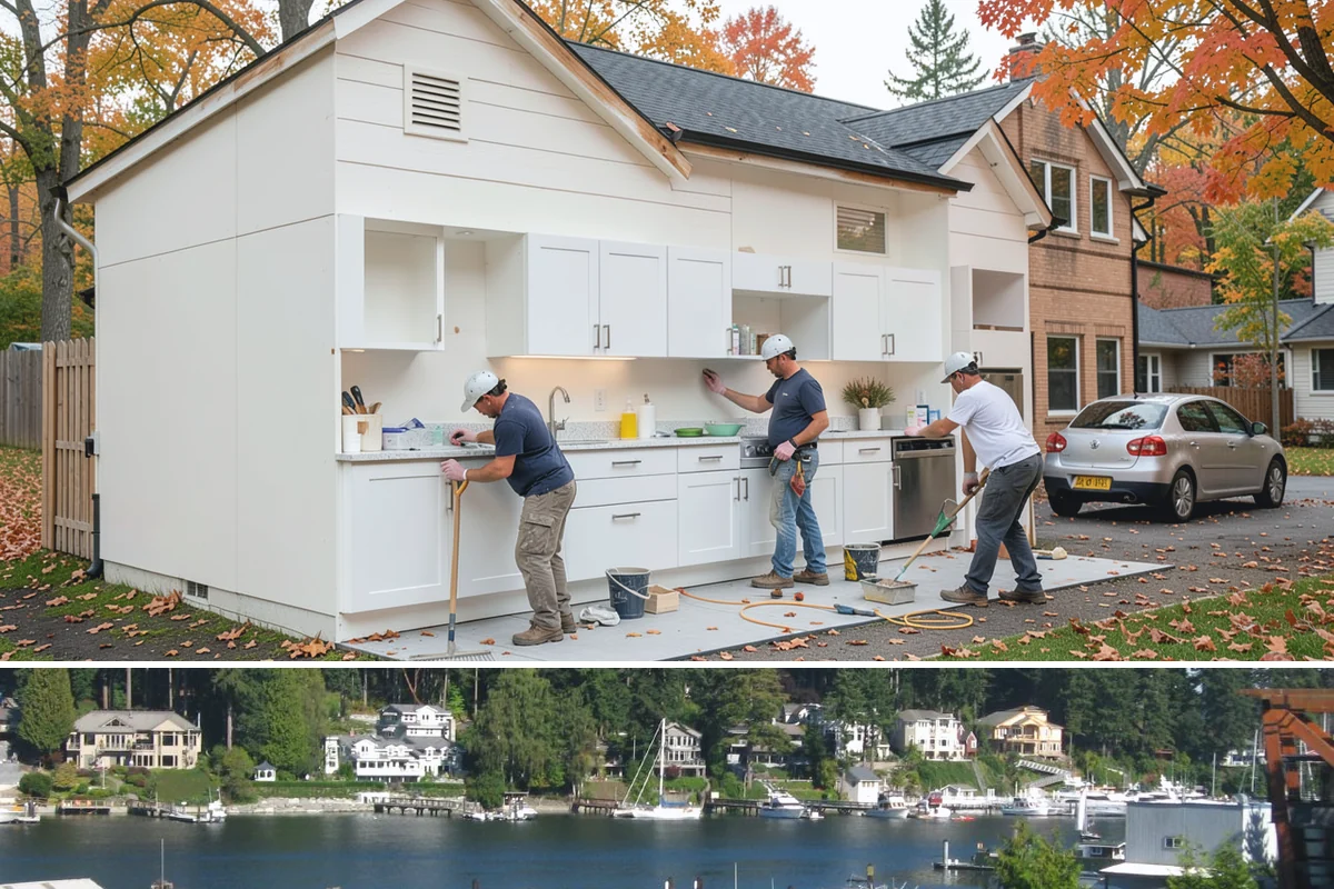 Electric Fireplace Installation in Gig Harbor, Pierce County, WA - Electric fireplace installs happen year-round, with fall a favorite time to add warmth before winter evenings set in.
