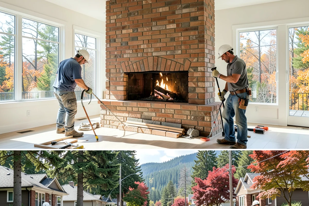 Electric Fireplace Installation in Hunts Point, King County, WA - Electric fireplace installs happen year-round, with fall a favorite time to add warmth before winter evenings set in.