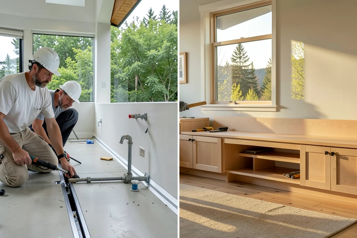Electric Fireplace Installation in Puyallup, Pierce County, WA - Select the unit and plan placement
