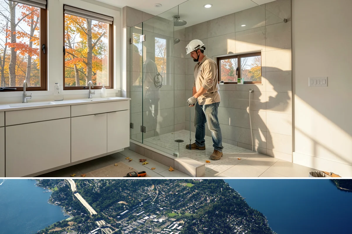 Electrical Rough-In in Mercer Island, King County, WA - This interior work proceeds year-round, ideally sequenced with dry-season framing on new additions.