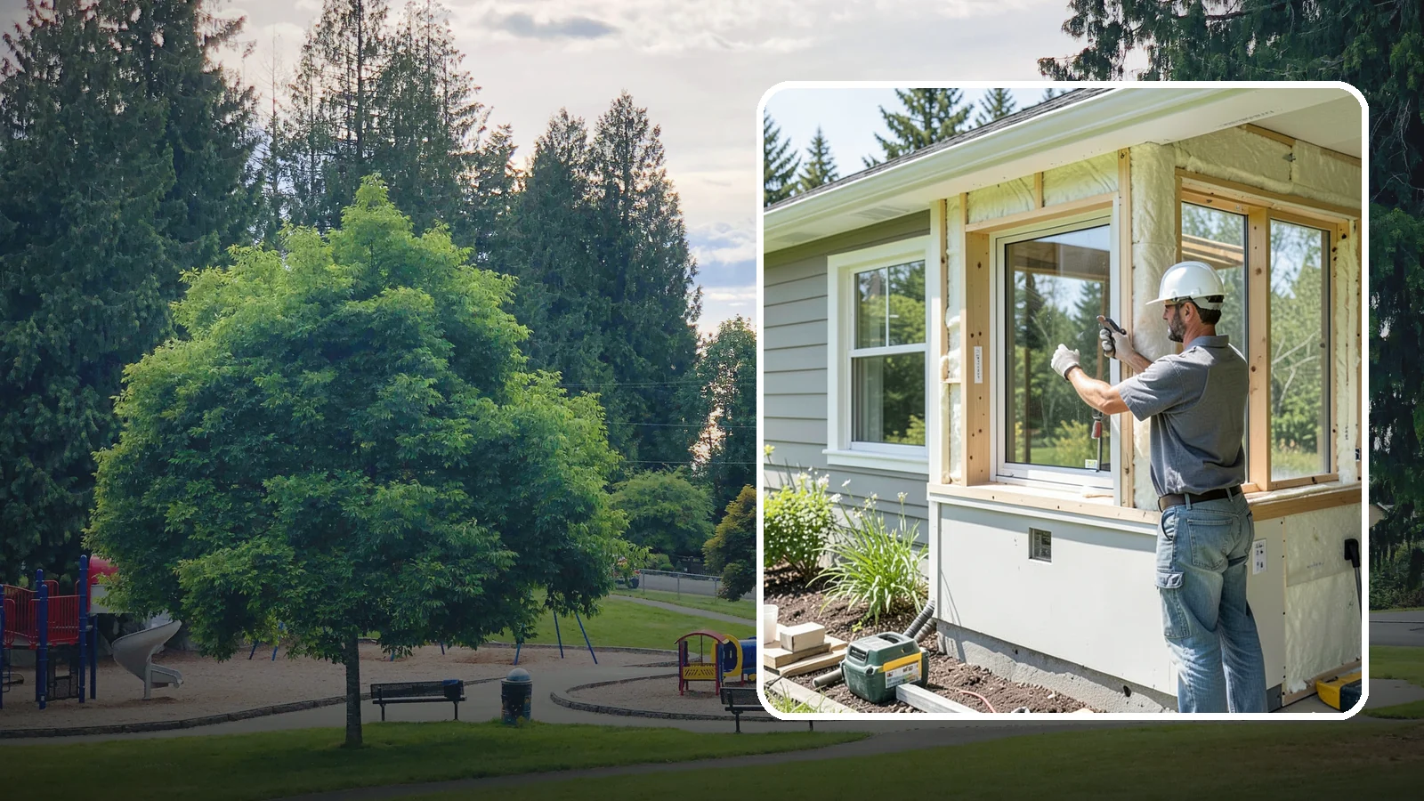 Energy-Efficient Window Installation in Bonney Lake, Pierce County, WA - Installation of high-performance windows built to keep Puget Sound heat in and moisture out.