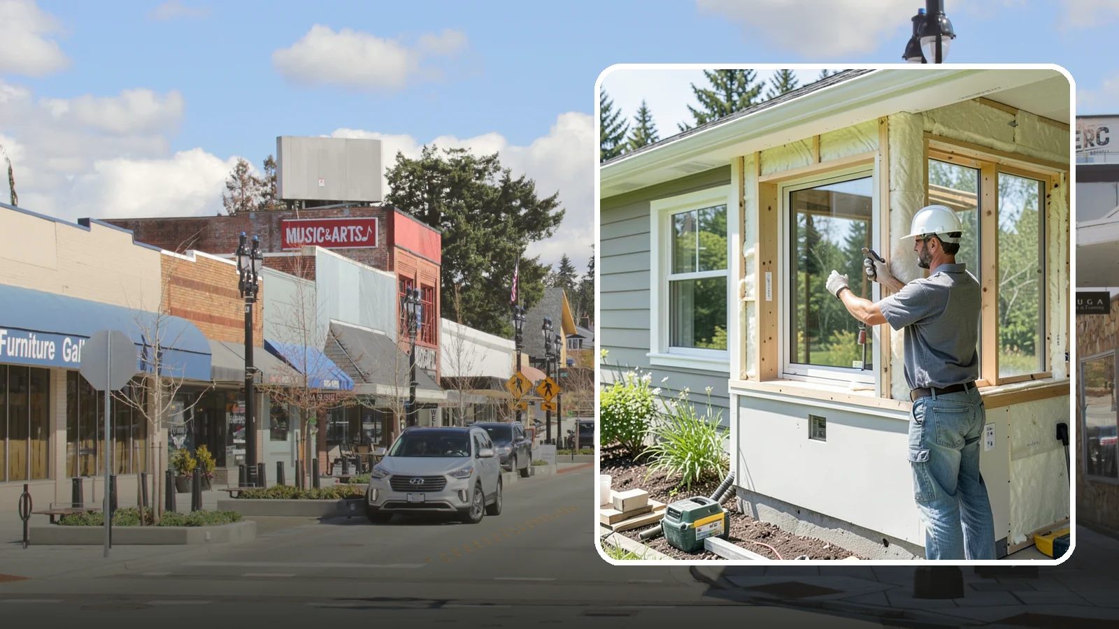 Energy-Efficient Window Installation in Bothell, King County, WA - Installation of high-performance windows built to keep Puget Sound heat in and moisture out.