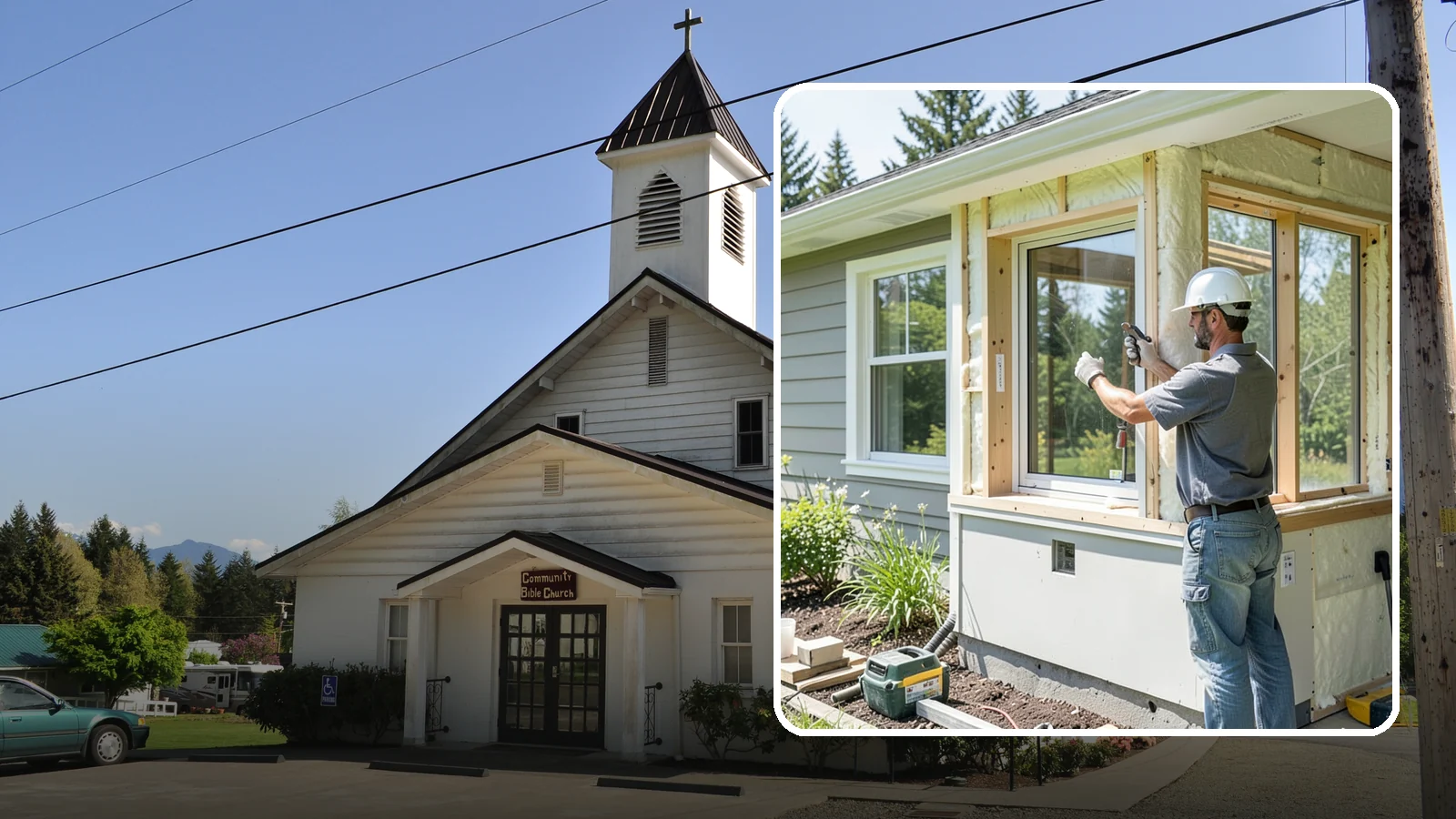 Energy-Efficient Window Installation in Concrete, Skagit County, WA - Installation of high-performance windows built to keep Puget Sound heat in and moisture out.