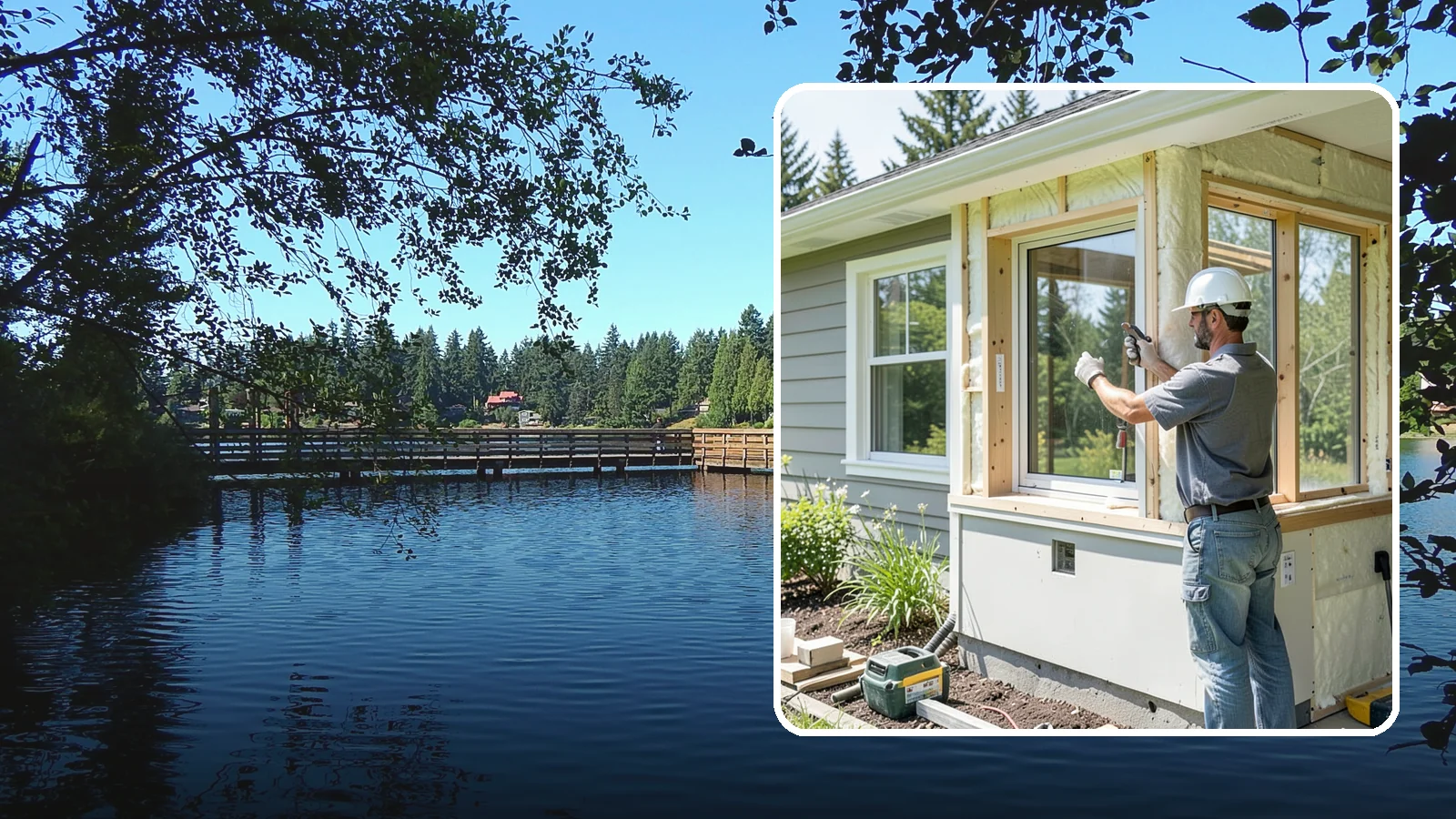 Energy-Efficient Window Installation in Federal Way, King County, WA - Installation of high-performance windows built to keep Puget Sound heat in and moisture out.