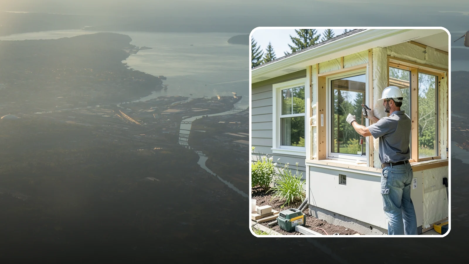Energy-Efficient Window Installation in Fife, Pierce County, WA - Installation of high-performance windows built to keep Puget Sound heat in and moisture out.