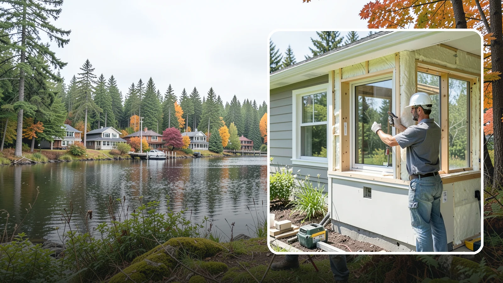 Energy-Efficient Window Installation in La Conner, Skagit County, WA - Installation of high-performance windows built to keep Puget Sound heat in and moisture out.