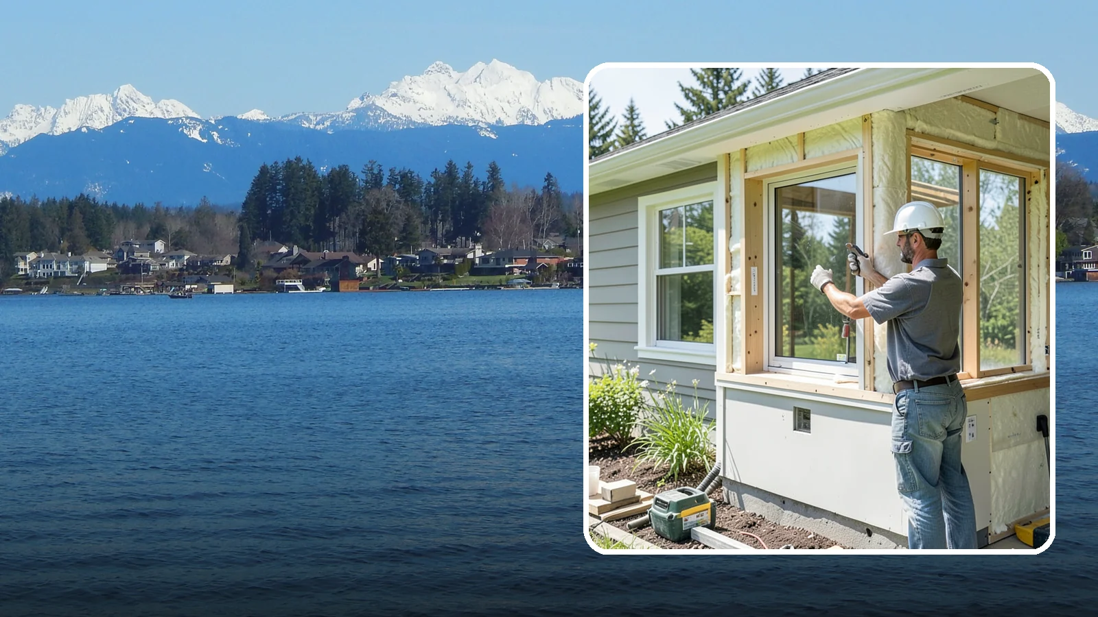 Energy-Efficient Window Installation in Lake Stevens, Snohomish County, WA - Installation of high-performance windows built to keep Puget Sound heat in and moisture out.