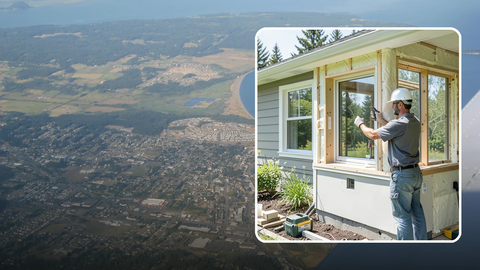 Energy-Efficient Window Installation in Oak Harbor, Island County, WA - Installation of high-performance windows built to keep Puget Sound heat in and moisture out.