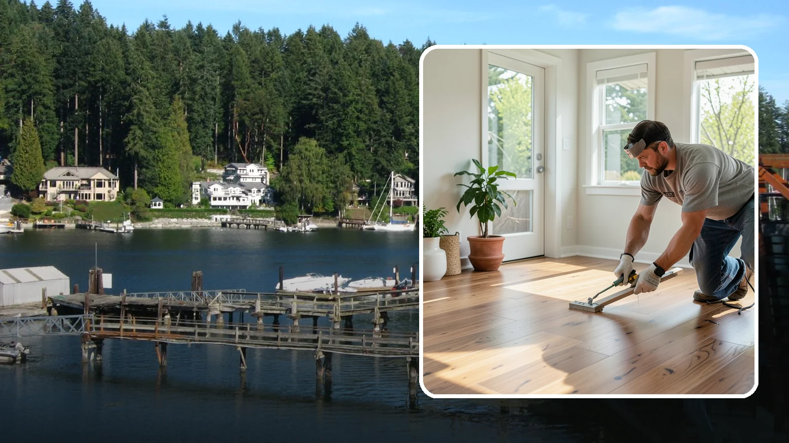 Engineered Hardwood Installation in Gig Harbor, Pierce County, WA - Engineered hardwood installation that delivers real wood beauty with better resistance to Puget Sound moisture swings.