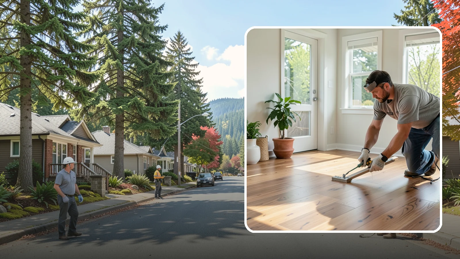 Engineered Hardwood Installation in Hunts Point, King County, WA - Engineered hardwood installation that delivers real wood beauty with better resistance to Puget Sound moisture swings.