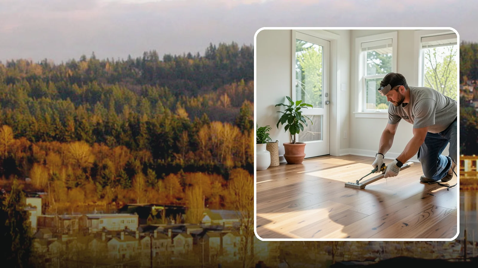 Engineered Hardwood Installation in Kenmore, King County, WA - Engineered hardwood installation that delivers real wood beauty with better resistance to Puget Sound moisture swings.