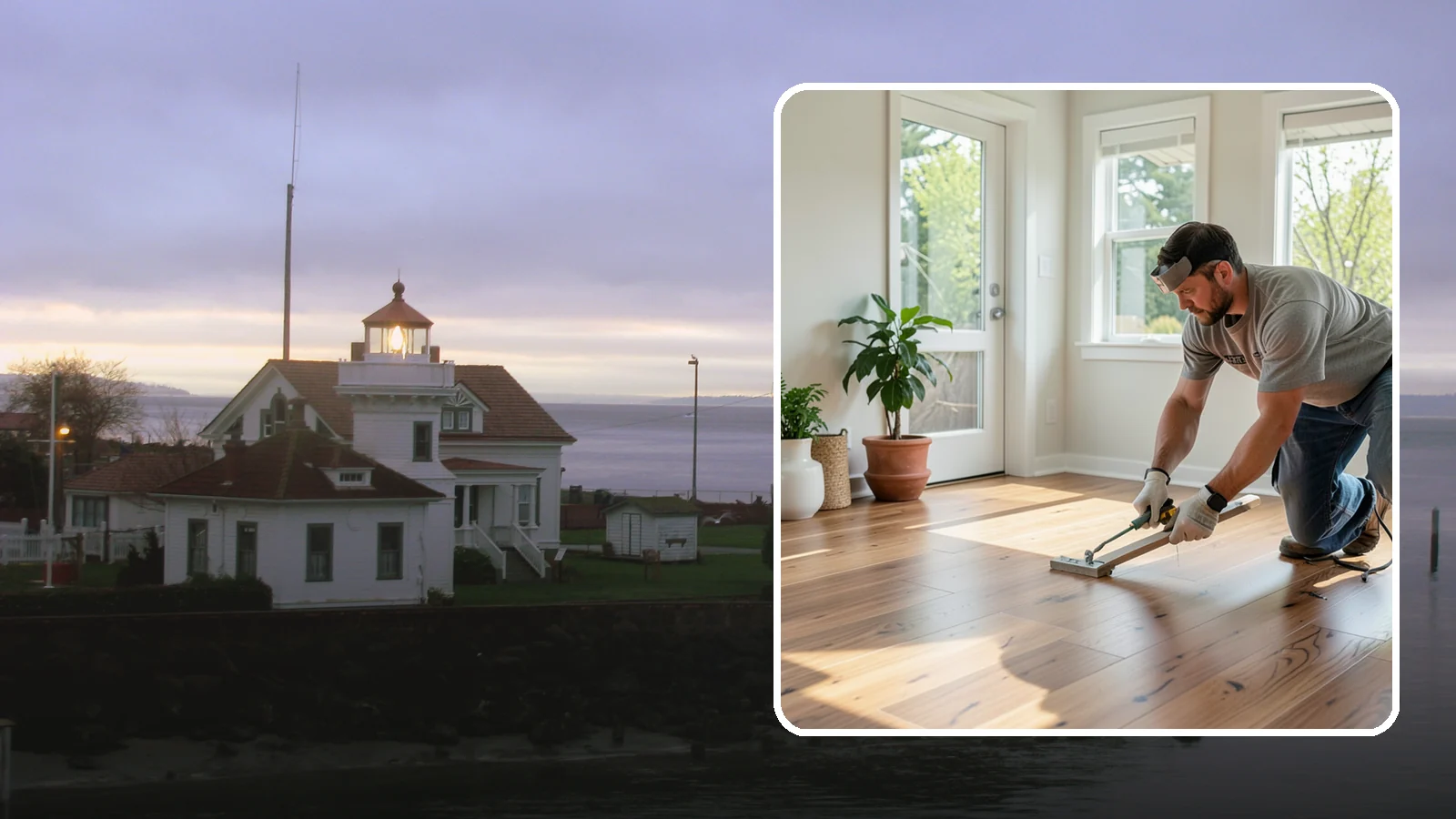 Engineered Hardwood Installation in Mukilteo, Snohomish County, WA - Engineered hardwood installation that delivers real wood beauty with better resistance to Puget Sound moisture swings.