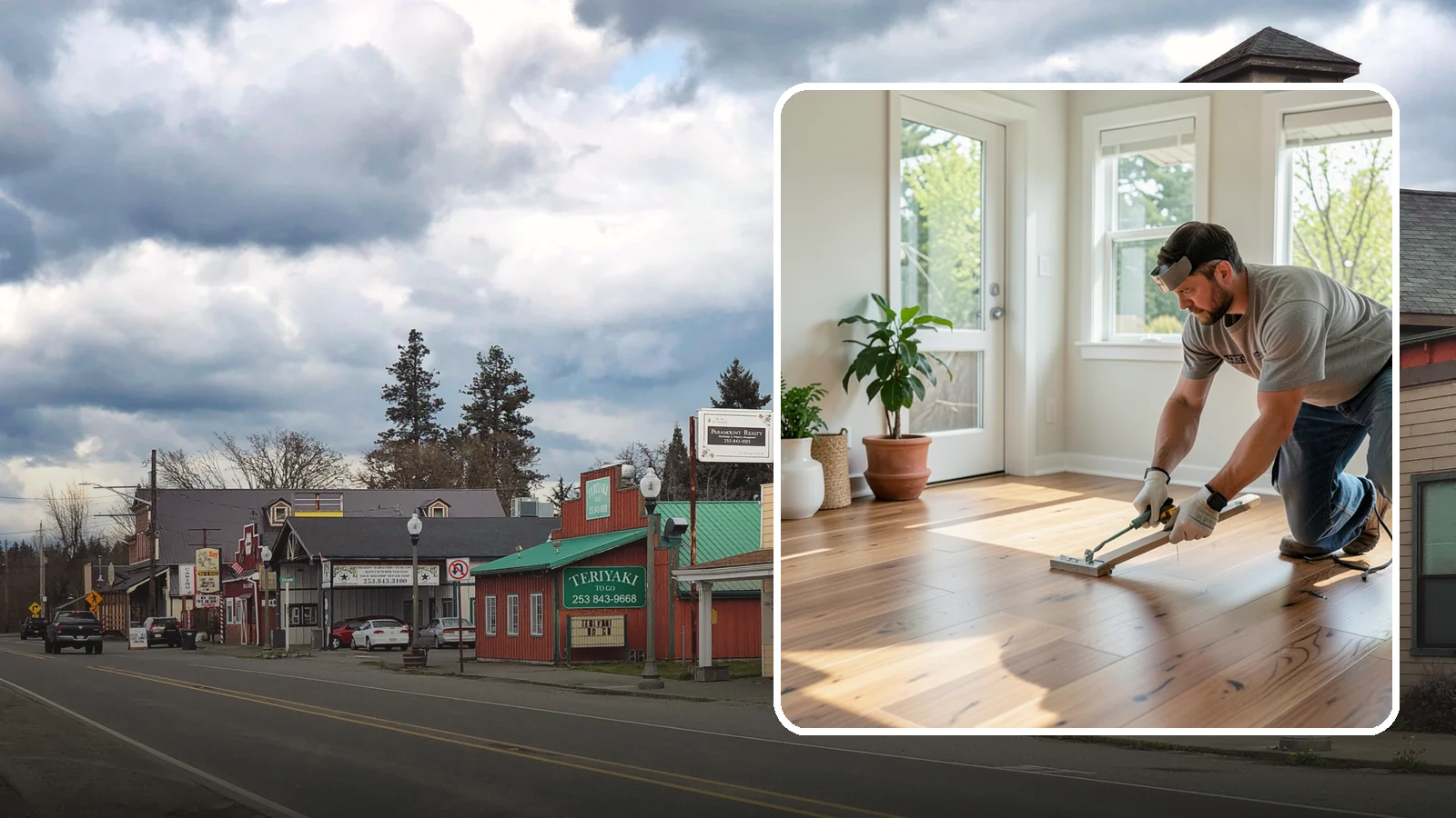 Engineered Hardwood Installation in Roy, Pierce County, WA - Engineered hardwood installation that delivers real wood beauty with better resistance to Puget Sound moisture swings.