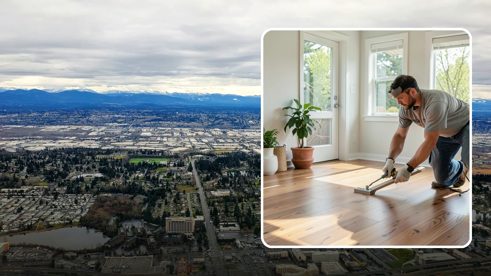Engineered Hardwood Installation in SeaTac, King County, WA - Engineered hardwood installation that delivers real wood beauty with better resistance to Puget Sound moisture swings.