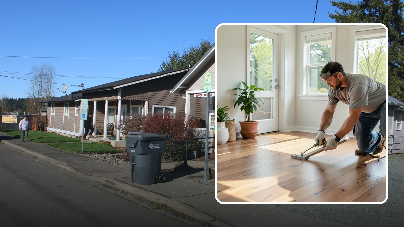 Engineered Hardwood Installation in South Prairie, Pierce County, WA - Engineered hardwood installation that delivers real wood beauty with better resistance to Puget Sound moisture swings.