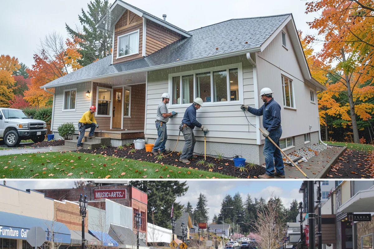 Engineered Wood Siding Installation in Bothell, King County, WA - Drier months help field-cut edges seal and paint before rain arrives, though installation continues year-round with care.