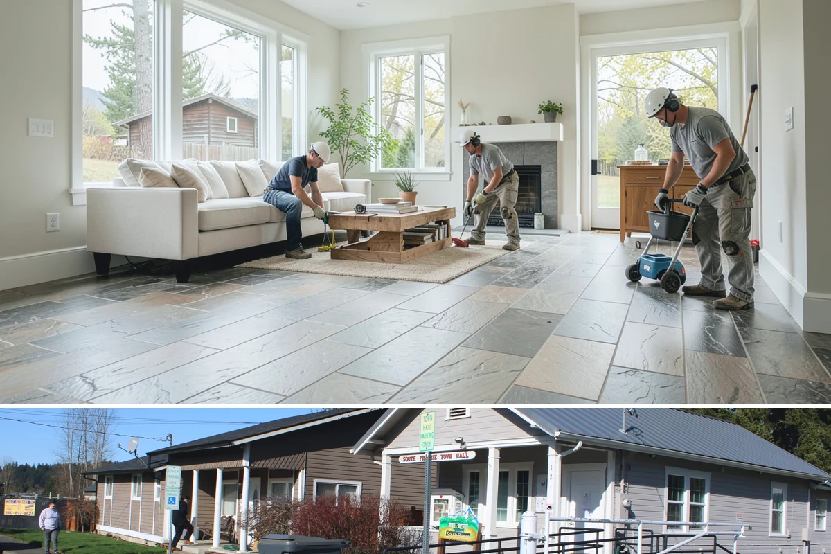 Engineered Wood Siding Installation in South Prairie, Pierce County, WA - Drier months help field-cut edges seal and paint before rain arrives, though installation continues year-round with care.