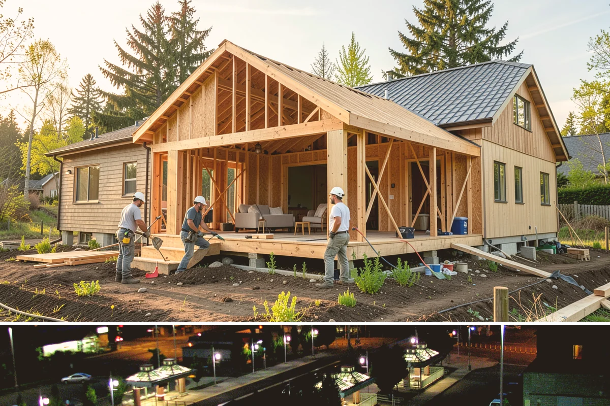 Entertainment Center Construction in Auburn, King County, WA - Media wall construction is indoor work suited to any season.