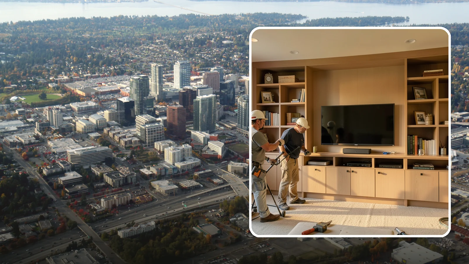 Entertainment Center Construction in Bellevue, King County, WA - Building a custom entertainment center or media wall tailored to your electronics and style.