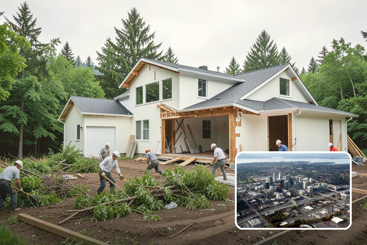Entertainment Center Construction in Bellevue, King County, WA - Organizes electronics and cabling