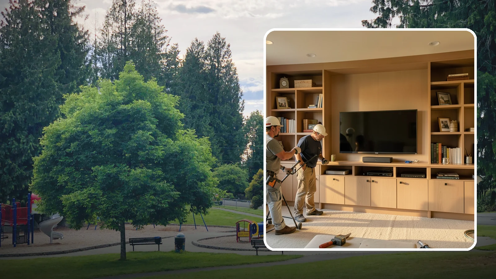 Entertainment Center Construction in Bonney Lake, Pierce County, WA - Building a custom entertainment center or media wall tailored to your electronics and style.