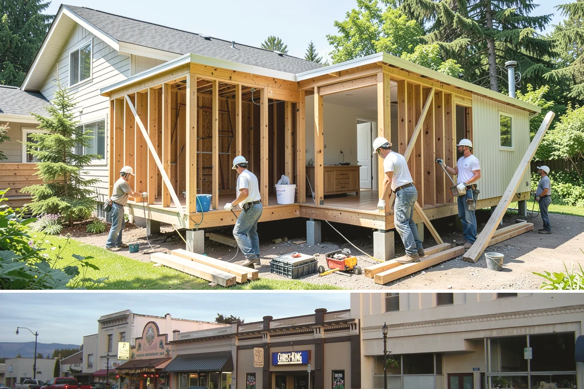Entertainment Center Construction in Burlington, Skagit County, WA - Media wall construction is indoor work suited to any season.