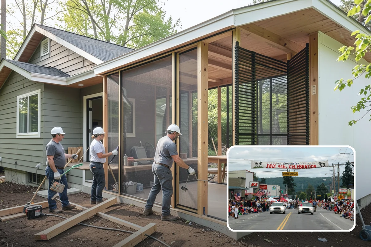 Entertainment Center Construction in Carnation, King County, WA - Organizes electronics and cabling