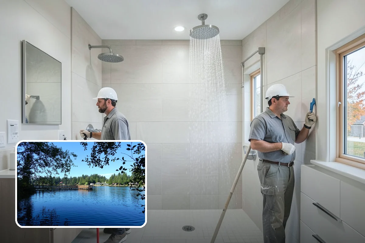 Entertainment Center Construction in Federal Way, King County, WA - Organizes electronics and cabling