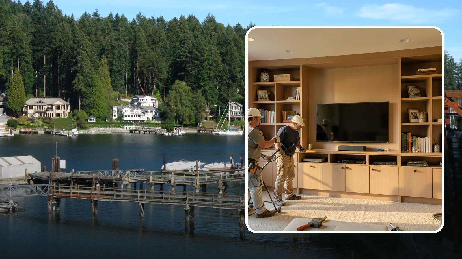 Entertainment Center Construction in Gig Harbor, Pierce County, WA - Building a custom entertainment center or media wall tailored to your electronics and style.
