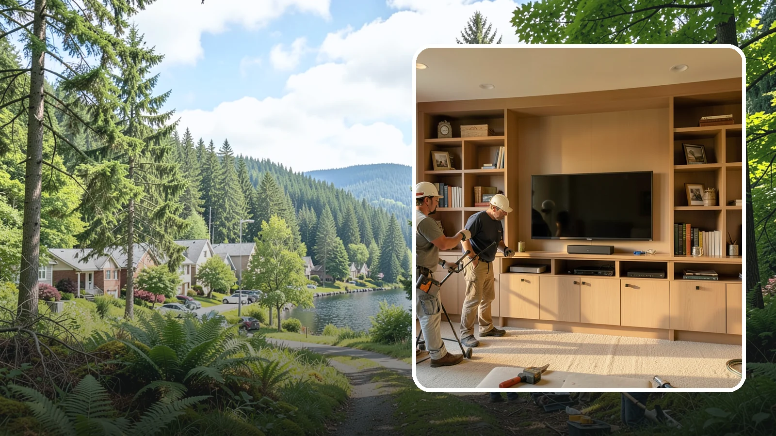Entertainment Center Construction in Lake Forest Park, King County, WA - Building a custom entertainment center or media wall tailored to your electronics and style.