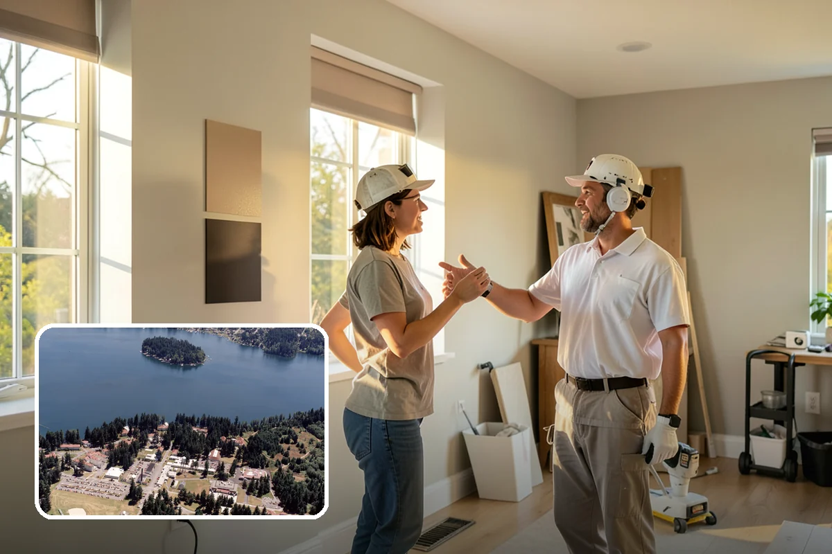 Entertainment Center Construction in Lakewood, Pierce County, WA - Organizes electronics and cabling