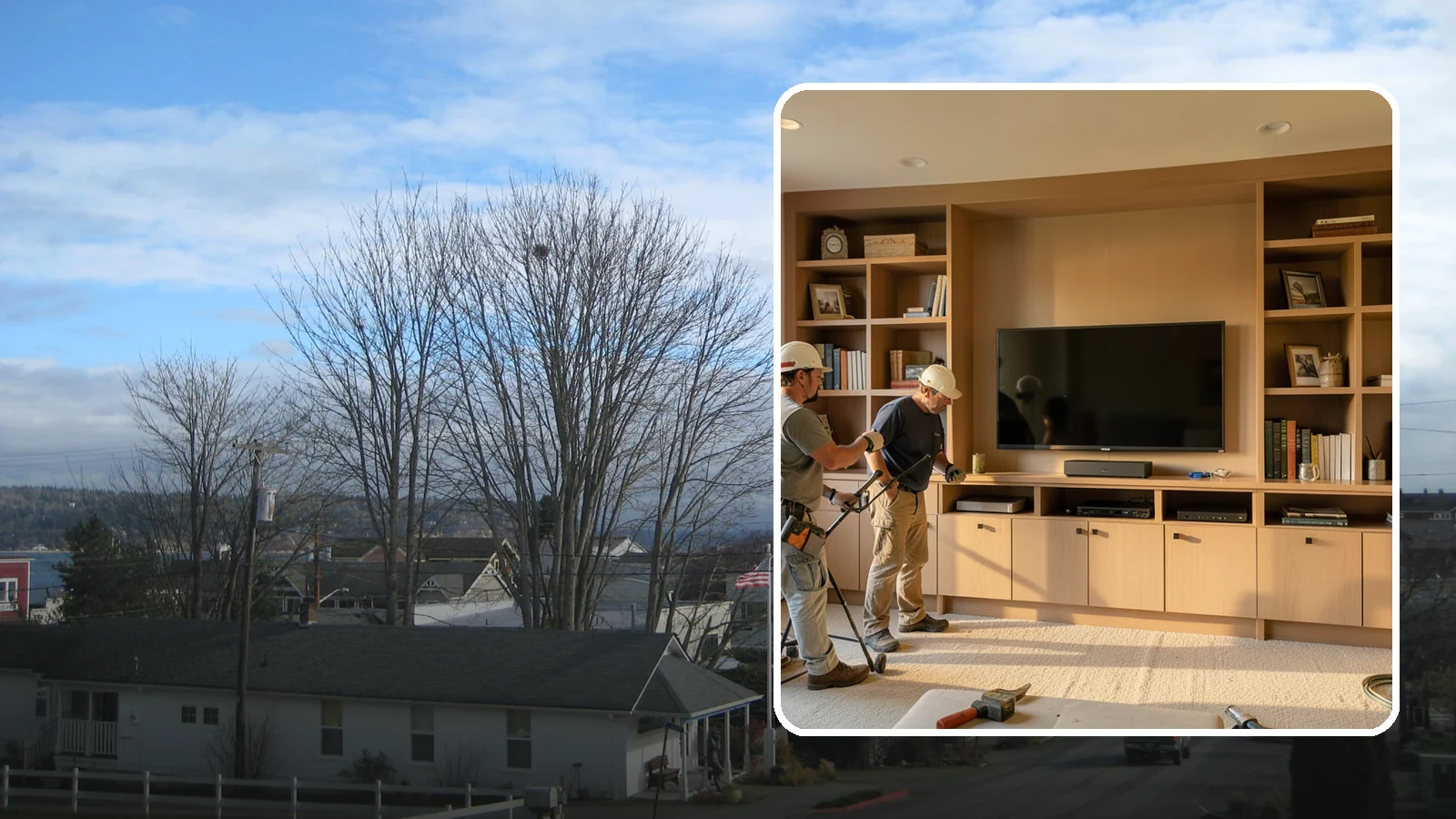 Entertainment Center Construction in Langley, Island County, WA - Building a custom entertainment center or media wall tailored to your electronics and style.
