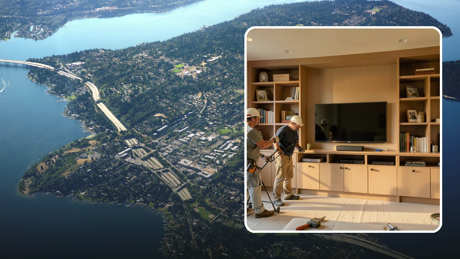 Entertainment Center Construction in Mercer Island, King County, WA - Building a custom entertainment center or media wall tailored to your electronics and style.