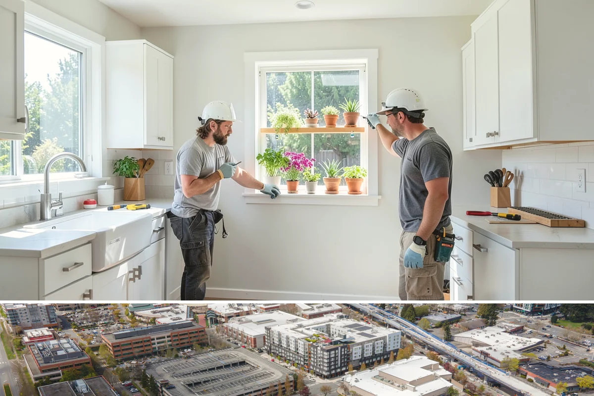 Entertainment Center Construction in Redmond, King County, WA - Media wall construction is indoor work suited to any season.
