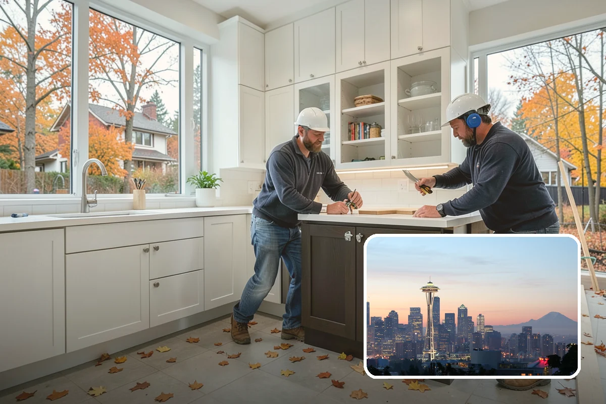 Entertainment Center Construction in Seattle, King County, WA - Organizes electronics and cabling
