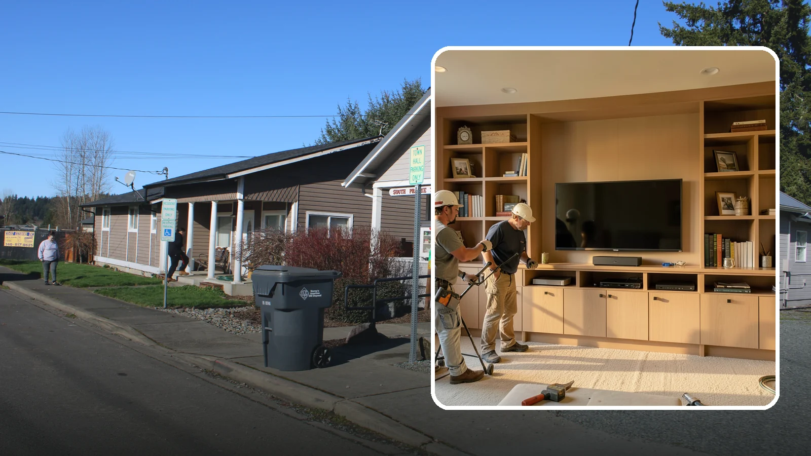 Entertainment Center Construction in South Prairie, Pierce County, WA - Building a custom entertainment center or media wall tailored to your electronics and style.