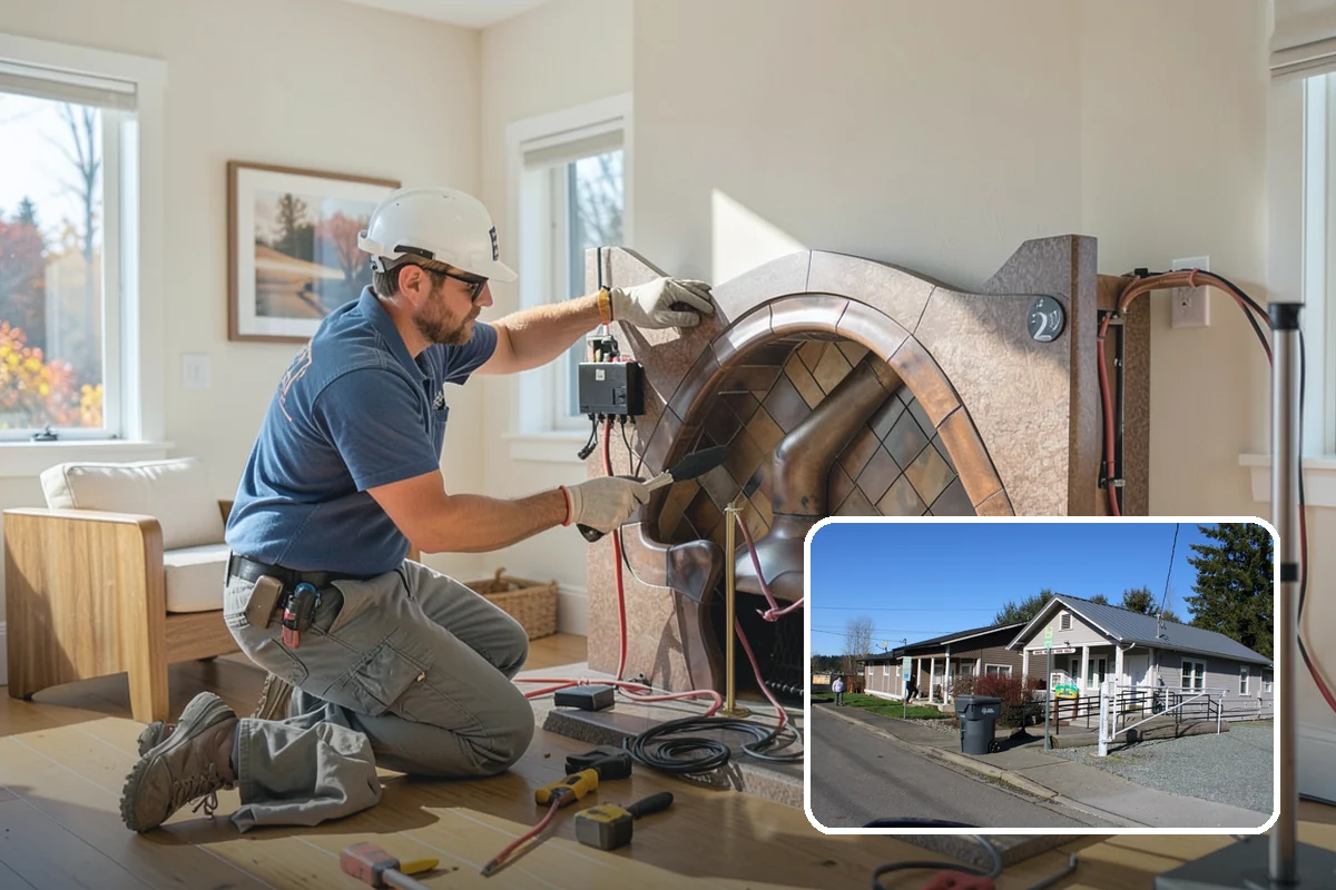Entertainment Center Construction in South Prairie, Pierce County, WA - Organizes electronics and cabling