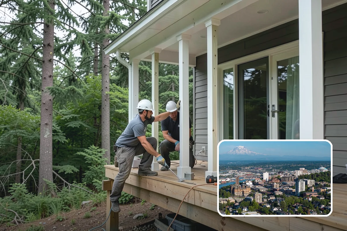 Entertainment Center Construction in Tacoma, Pierce County, WA - Organizes electronics and cabling