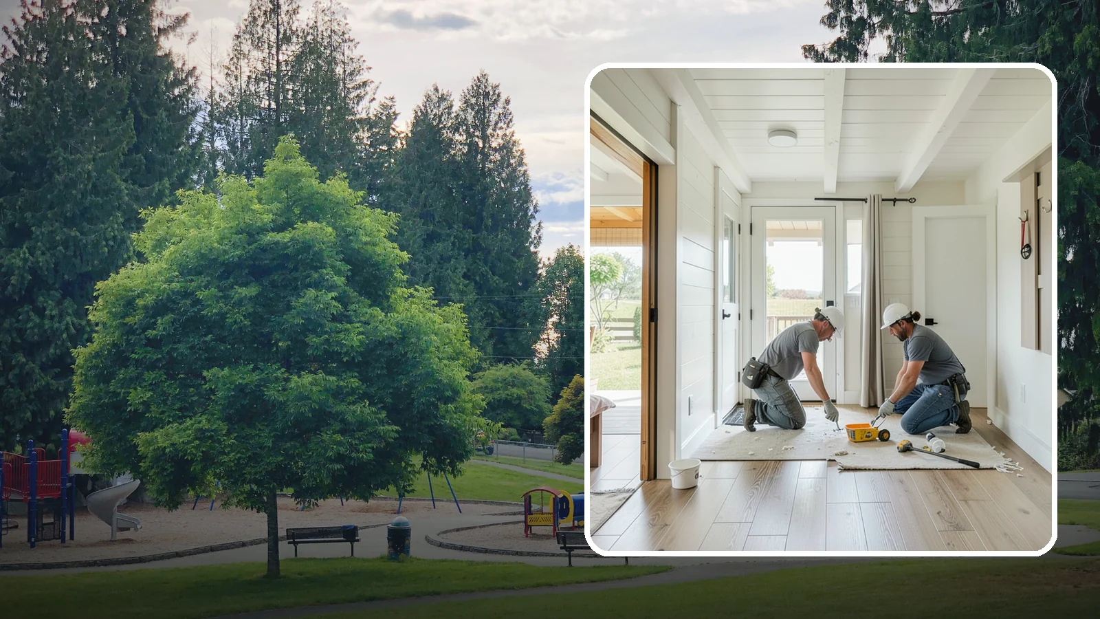 Entryway Flooring Installation in Bonney Lake, Pierce County, WA - Durable entryway flooring installation that makes a strong first impression while surviving tracked-in Northwest weather.