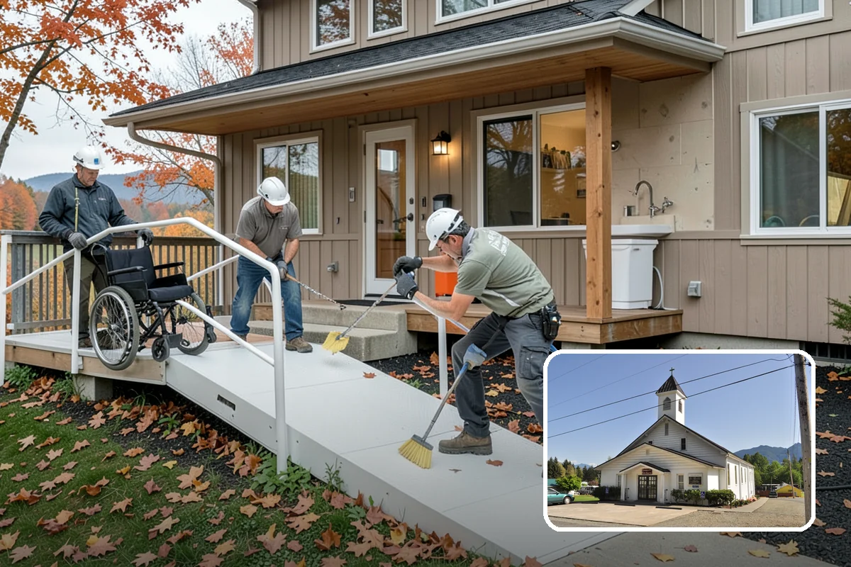 Entryway Flooring Installation in Concrete, Skagit County, WA - Withstands tracked-in rain, mud, and grit