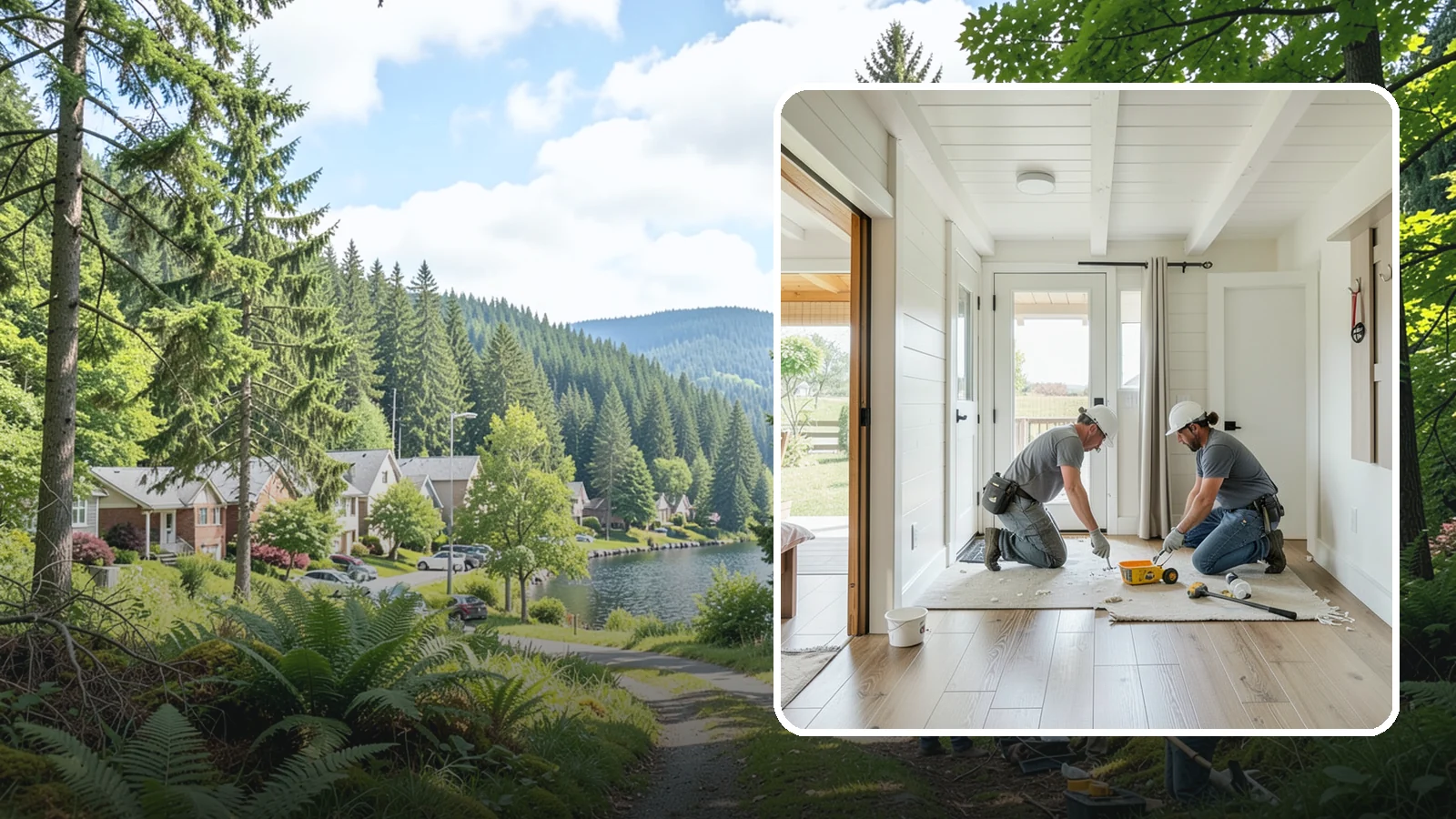 Entryway Flooring Installation in Lake Forest Park, King County, WA - Durable entryway flooring installation that makes a strong first impression while surviving tracked-in Northwest weather.