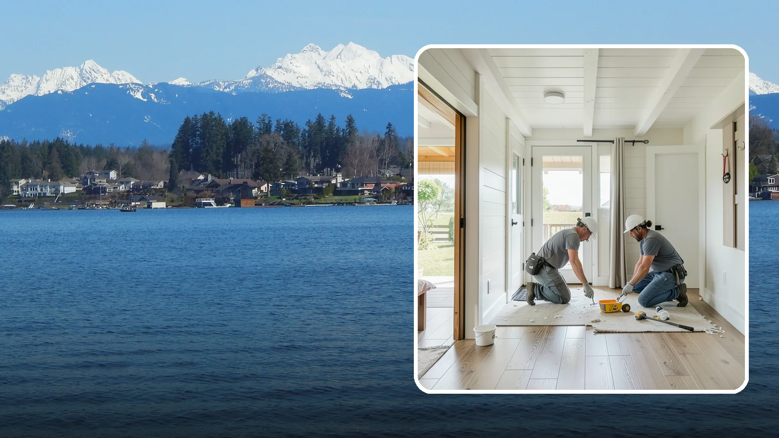 Entryway Flooring Installation in Lake Stevens, Snohomish County, WA - Durable entryway flooring installation that makes a strong first impression while surviving tracked-in Northwest weather.