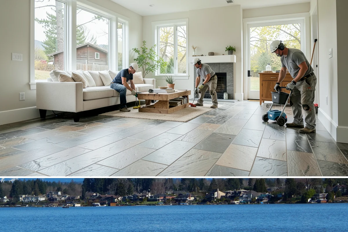 Entryway Flooring Installation in Lake Stevens, Snohomish County, WA - Entryway flooring is especially worth installing before the rainy season, though it can be completed any time of year.