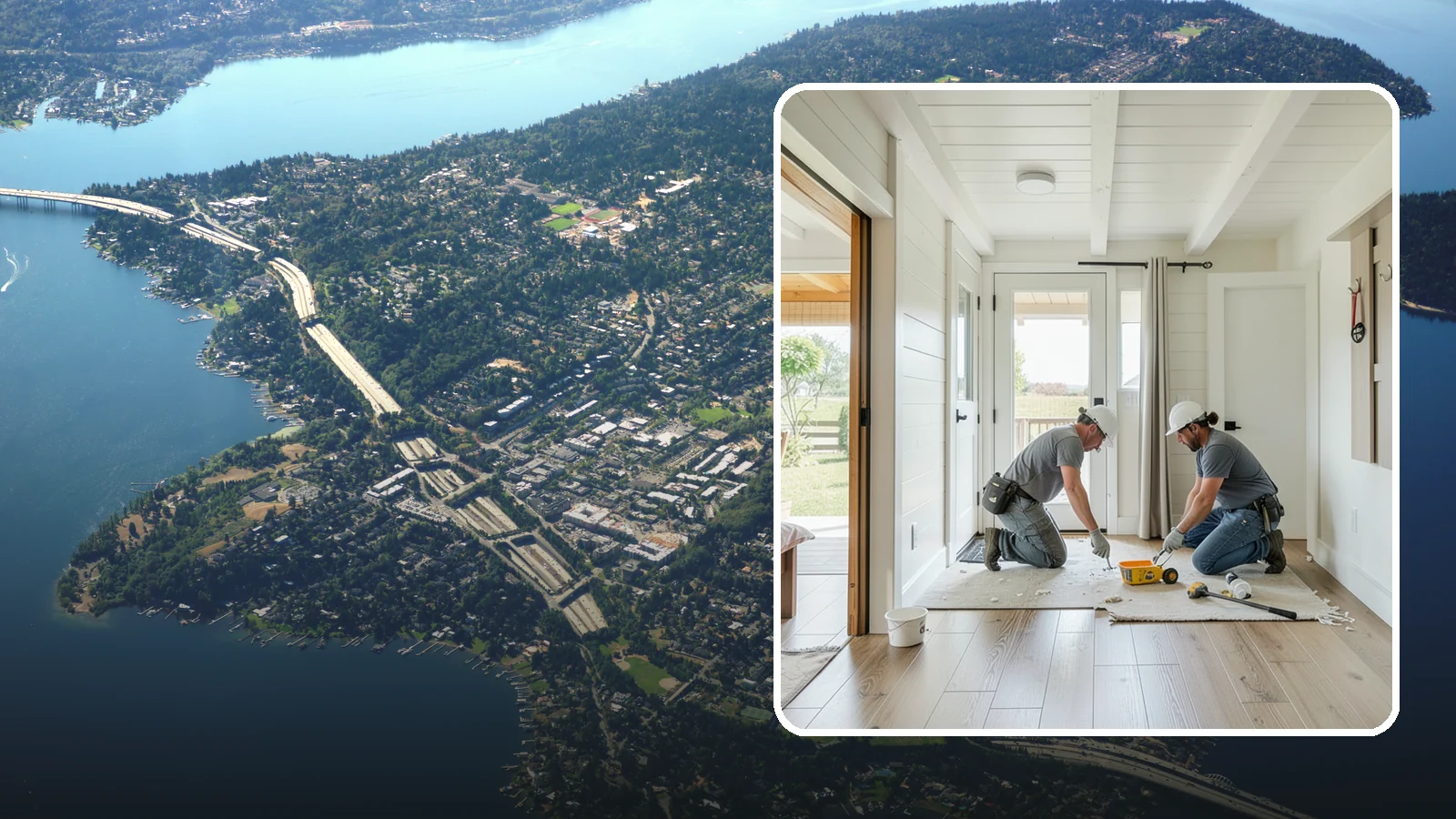 Entryway Flooring Installation in Mercer Island, King County, WA - Durable entryway flooring installation that makes a strong first impression while surviving tracked-in Northwest weather.