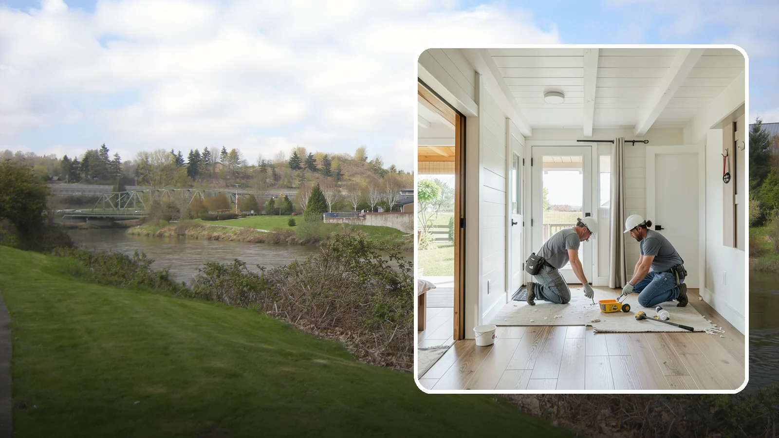 Entryway Flooring Installation in Tukwila, King County, WA - Durable entryway flooring installation that makes a strong first impression while surviving tracked-in Northwest weather.