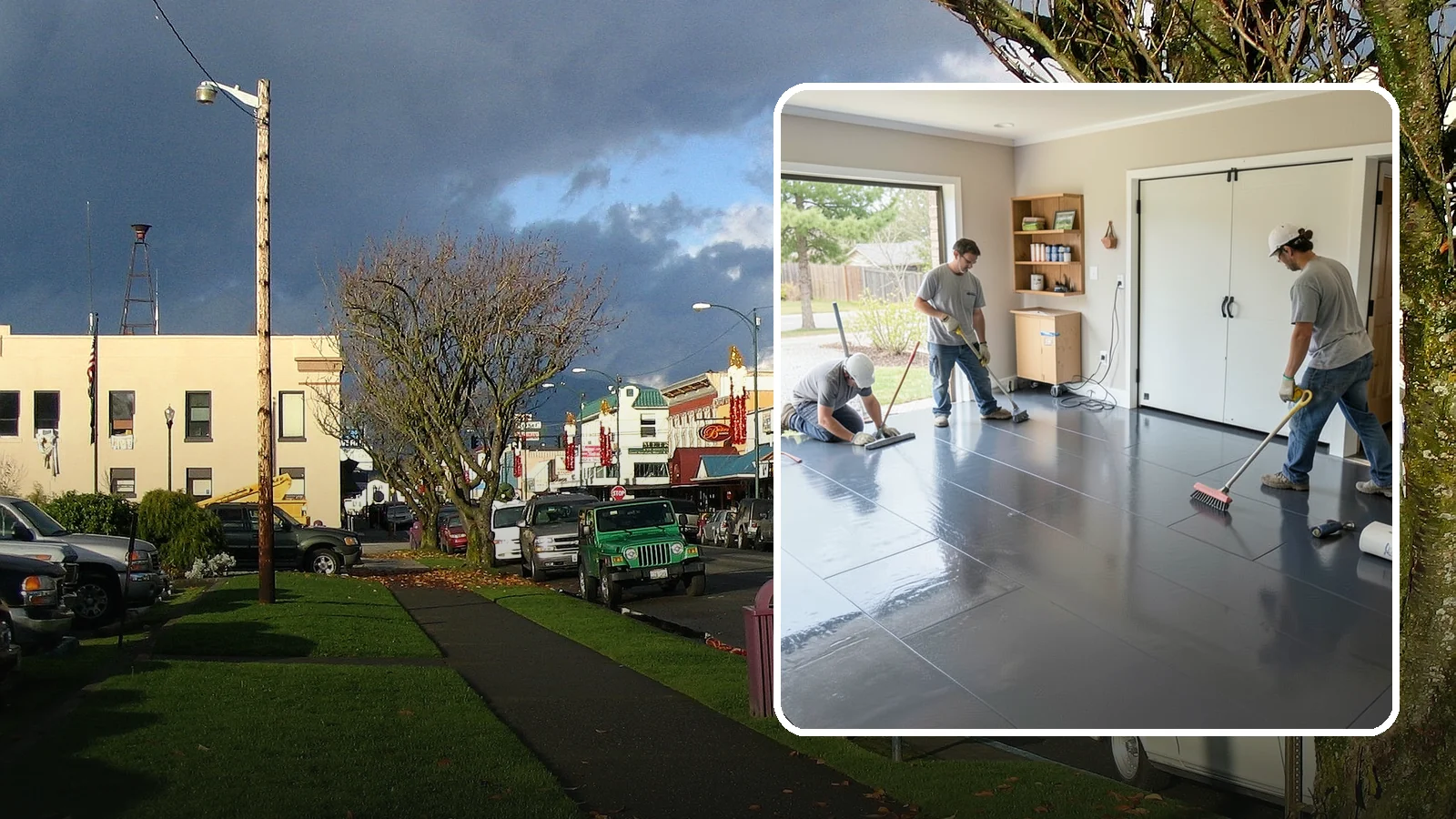 Epoxy Flooring Installation in Arlington, Snohomish County, WA - Seamless epoxy flooring installation that creates a tough, chemical-resistant surface for garages and utility spaces.
