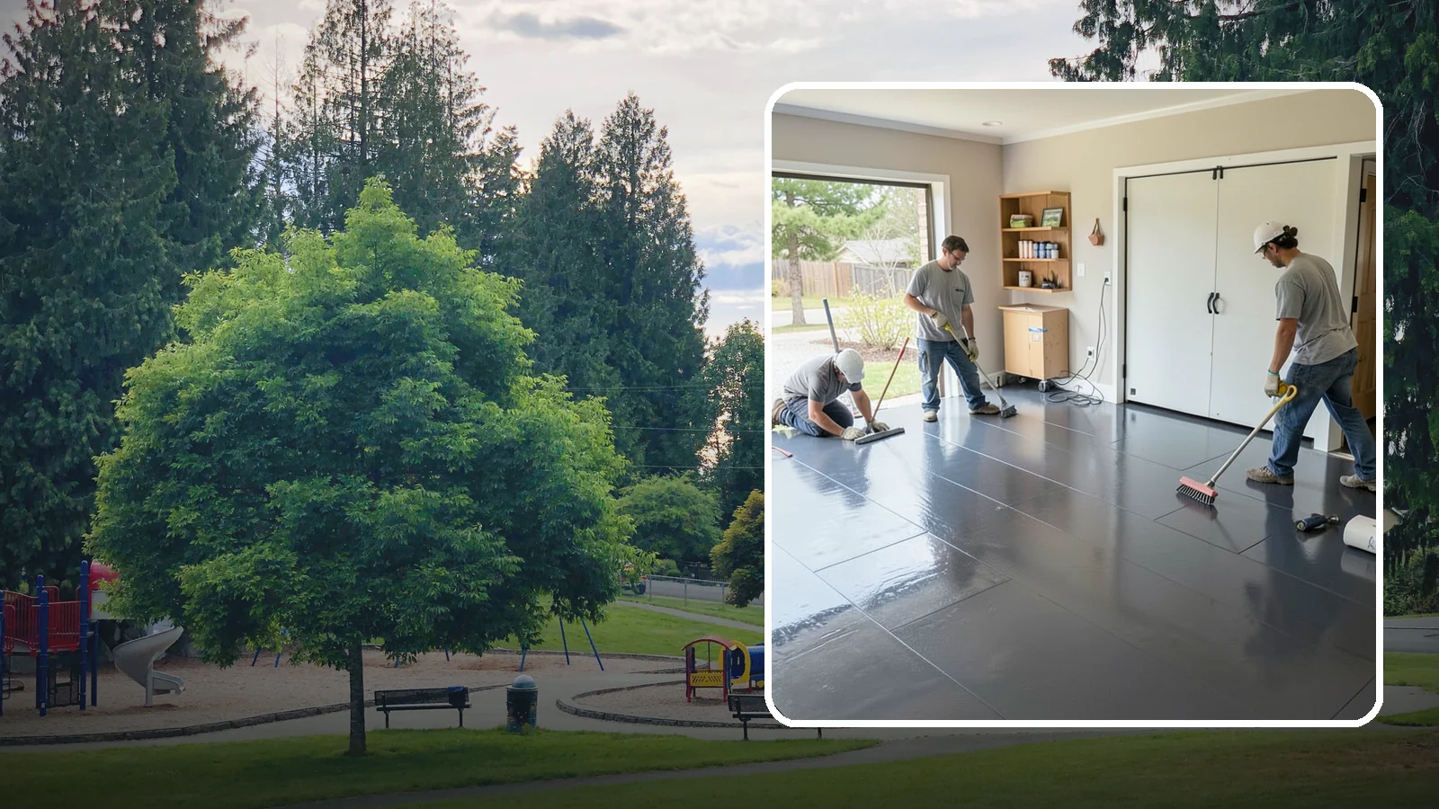 Epoxy Flooring Installation in Bonney Lake, Pierce County, WA - Seamless epoxy flooring installation that creates a tough, chemical-resistant surface for garages and utility spaces.