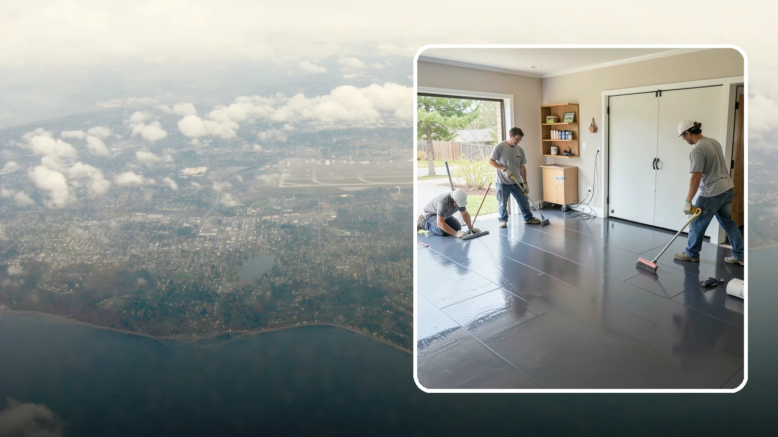 Epoxy Flooring Installation in Burien, King County, WA - Seamless epoxy flooring installation that creates a tough, chemical-resistant surface for garages and utility spaces.