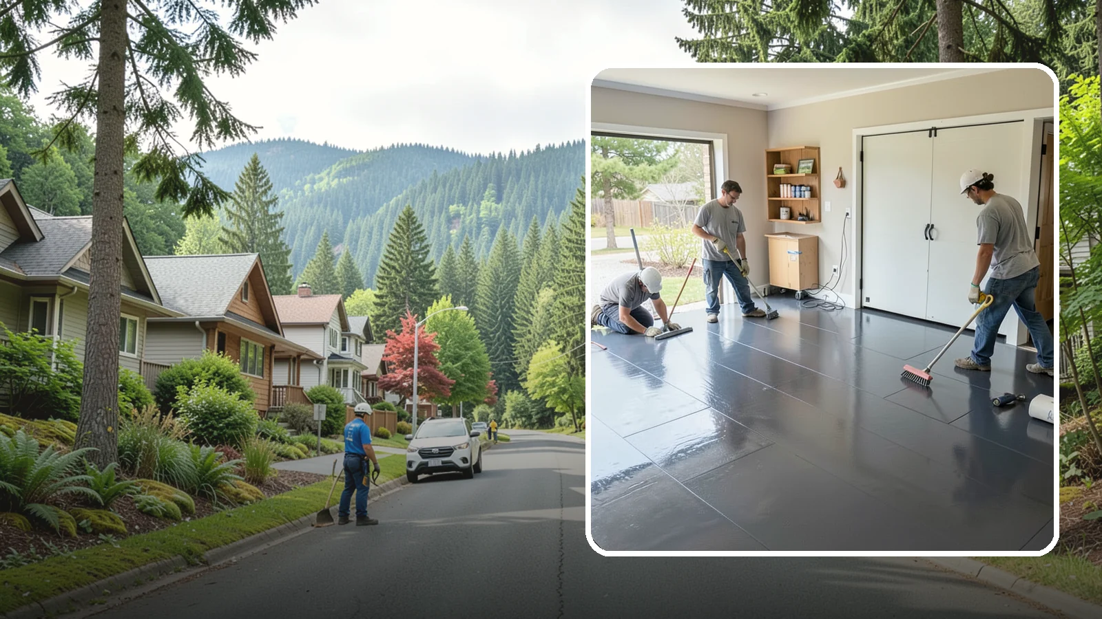 Epoxy Flooring Installation in Darrington, Snohomish County, WA - Seamless epoxy flooring installation that creates a tough, chemical-resistant surface for garages and utility spaces.