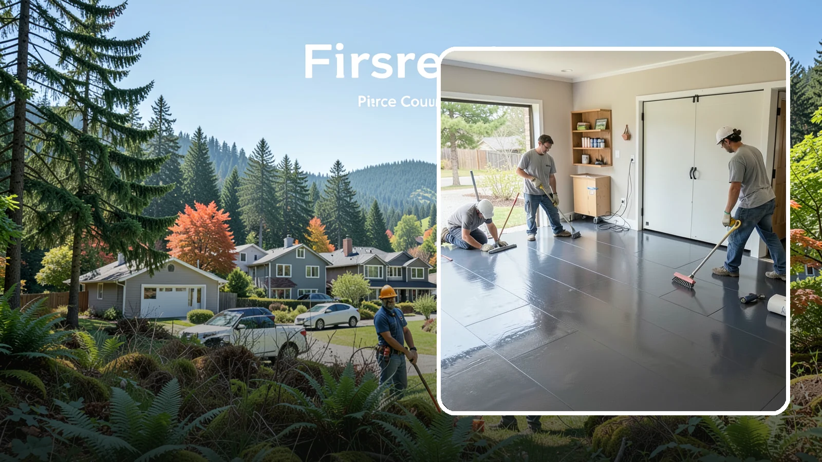 Epoxy Flooring Installation in Fircrest, Pierce County, WA - Seamless epoxy flooring installation that creates a tough, chemical-resistant surface for garages and utility spaces.